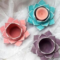 Moules de bougeoir en silicone en forme de fleur porte-bougie chauffe-plat en béton ci-après pot