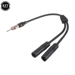 Adaptateur de câble d'antenne de voiture prise en aluminium 1 pour 2 câbles d'extension d'antenne