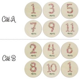 Cartes commémoratives mensuelle pour nouveau-né 6 pièces faites à la main jalons pour bébé