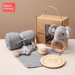 Ensemble de hochets animaux au crochet pour nouveau-né attache-sucette serviette de bain en coton
