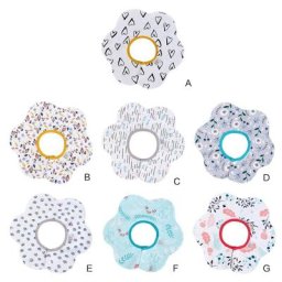 Bavoir en coton tricoté pour bébé mignon respirant imperméable emballage rotatif à 360 °