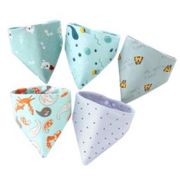 Bavoir d'alimentation pour bébé serviette en coton doux pour la salive écharpe triangulaire 5