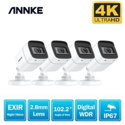 ANNKE-Caméra de surveillance bullet filaire 4K étanche IP67 avec vision nocturne IR pour