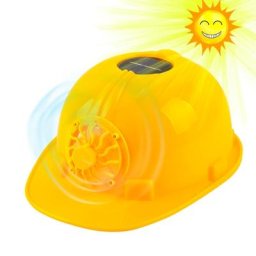 Casque de sécurité avec ventilateur à énergie solaire jaune pour le travail casquette rigide