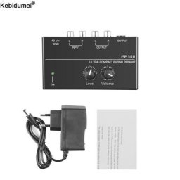 Préamplificateur phono portable avec contrôle du volume de niveau vinyle LP entrée RCA colorée