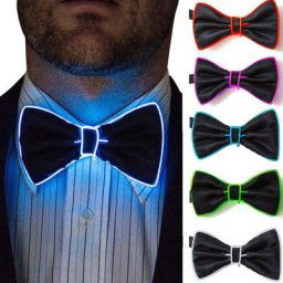Nœud papillon lumineux pour hommes lumière LED clignotant pour soirée dansante noël décoration
