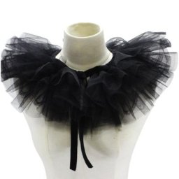 Châle victorien en maille à volants pour femmes faux col couches rétro poignées en tulle col