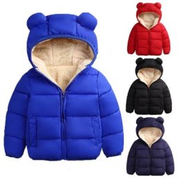 Manteau d'hiver en velours pour enfants de 3 à 3 ans avec oreilles d'ours 3D à capuche salopette