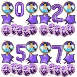 Ballons de dessin animé Disney pour enfants princesse Jasmine violet numérique décoration de