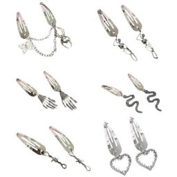 Y2k-Barrettes à cheveux en alliage pour filles chaudes pince à cheveux Snap Kendning pendentif