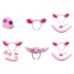 Bandeau de Sauna en Forme d'Oreille de Cochon Souple Accessoire de Coiffure d'Animal pour