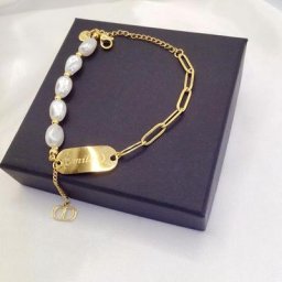 Bracelet en titane et acier inoxydable pour femmes petite chaîne de perles Design de sourire