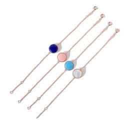 Bracelet fritillaire double face pour femme style étoile breloque document noir blanc bleu