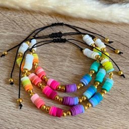 Go2boho – Bracelet Boho d'été coloré perle Heishi étoile d'or perle d'eau fraîche naturelle