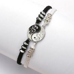 Bracelets en cuir hématite pour Couple chaîne tressée pendentif Dragon chinois Tai Chi deux