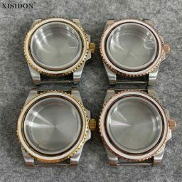 SUB-Boîtier de montre en or pour homme acier inoxydable verre saphir mouvement pièces de montre