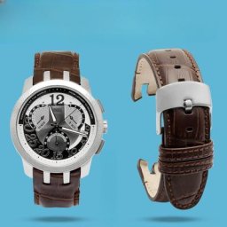 Bracelets de montre en cuir de vachette noir et marron pour hommes accessoires à motif crocodile