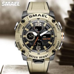 SMAEL – montre-bracelet étanche pour hommes affichage numérique à double affichage LED pour