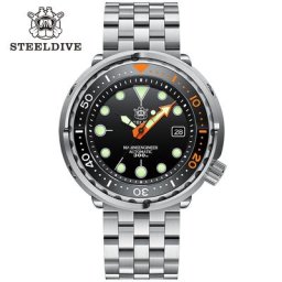 STEELDIVE-Montre Classique Tuna Can pour Homme SDGrenoble 5C Lunette en Céramique Super Shoous