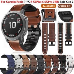 Bracelet de montre en cuir et silicone à dégagement rapide pour Garmin Fenix bracelet de poignet