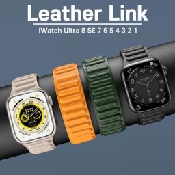 Bracelet à maillons en cuir pour Apple watch 44mm 40mm 41mm 45mm 42mm 38mm 49mm bracelet à boucle