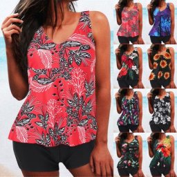 Maillot de bain à jupe pour femmes bikini taille haute sexy push-up vintage rétro deux pièces
