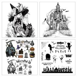 Timbres Transparents Happy Halloween pour Scrapbooking Artisanat Décoration Album Photo Cartes