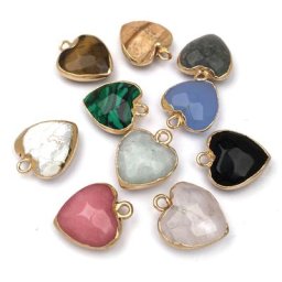 Pendentif en cristal en forme de cœur pierre naturelle fournitures pour la fabrication de bijoux