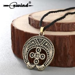 Cxwind-Collier à Breloques Slaviques pour Homme Pendentif Corbeau Lunnitsa Bijoux Antiques Mode