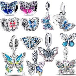 Perles papillon en argent Sterling 925 adaptées aux bracelets originaux 925 3MM cadeau pour