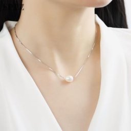 Collier pendentif en argent regardé 925 pour femme véritable perle d'eau douce naturelle colliers