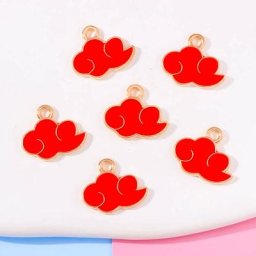 Pendentifs en émail rouge 18x15Mm 20 pièces bricolage Bracelets chaîne de téléphone