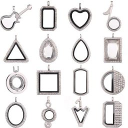 Médaillon de mémoire de style mixte pendentif en verre image flottante rond coeur JEOval