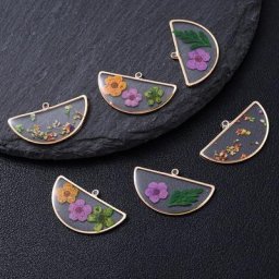 Breloques pendantes en résine de fleurs séchées pour collier bijoux de mode breloques de bracelet