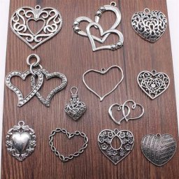10 pcs / lot breloques coeur bijoux à bricoler soi-même résultats pour la fabrication de bijoux