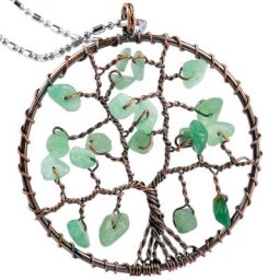 Pendentif arbre de vie enroulé de fil pierre naturelle Reiki roche Quartz corail breloques pour