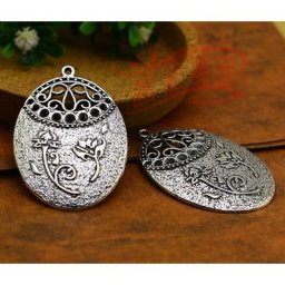 Breloques de fleurs plaquées argent antique bijoux de bricolage accessoires de direction