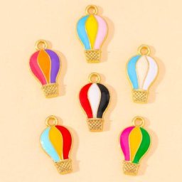 Ballon à Air chaud en émail coloré 10x18mm petit pendentif fabrication de bijoux breloques