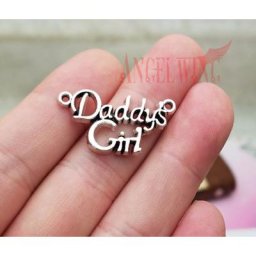 Breloques daddys-filles antiques plaquées en argent 20 pièces/lot pendentifs de connecteur de fête