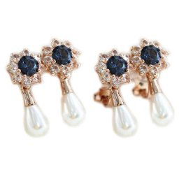 Boucles d'oreilles Vintage en forme de fleur de soleil petite perle incrustée Clip clou Non percé