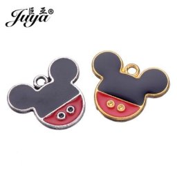 JUYA – pendentifs à breloques souris en émail pour la fabrication de bijoux pour femmes et enfants