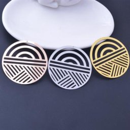 Boucles d'Oreilles Rondes en Or Rose de 40mm Pendentif en Laiton Fin Bijoux à Faire Soi-Même 6