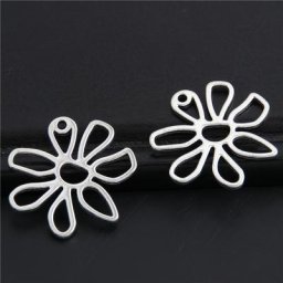 Breloques en Forme de Fleur Creuse en Argent Naturel Pendentif pour Documents Fournitures de