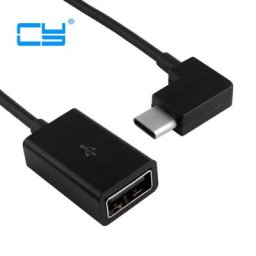 Câble OTG à angle droit de 90 degrés USB-C Type C vers USB 2.0 femelle pour téléphone portable
