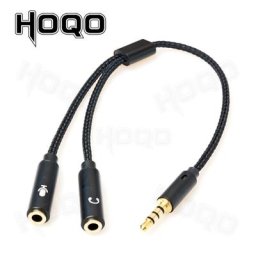 Nylontressée – séparateur de jack Audio stéréo 1 en 2 adaptateur trrs 3.5mm adaptateur de câble