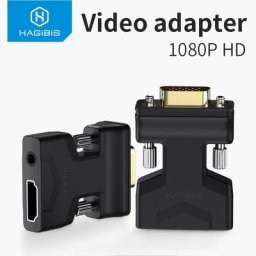 Hagibis – Adaptateur compatible HDMI vers VGA accessoire avec port audio femelle convertisseur