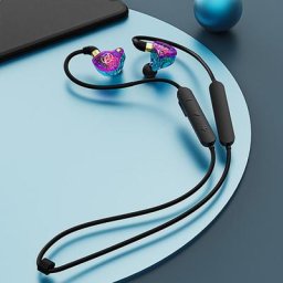 Écouteurs intra-auriculaires tour de cou brillant 80CM casque de jeu compatible Bluetooth BX-02