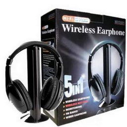 Casque sans fil Hi-Fi écouteurs casque pour PC ordinateur portable TV radio FM MP3 noir jeu