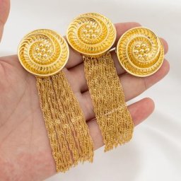 Boucles d'oreilles à pampilles longues de luxe avec anneaux pour femmes bijoux de documents en or de