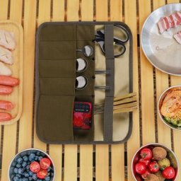 Sac de rangement pour accoudoir de chaise de camping conteneur en toile pliante poudres de poche